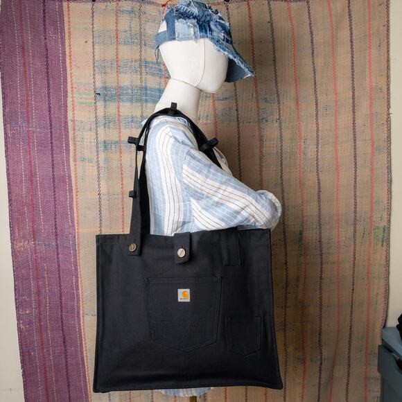 Upcycled handmade carhartt canvas tote bag - Picture 2 of 8